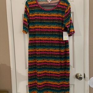 LuLaRoe Pink and Orange Patterned Top